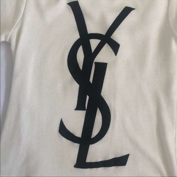 HOSTPIC✅ Authentic YSL Logo Tee Yves Saint Laurent - Picture 4 of 4